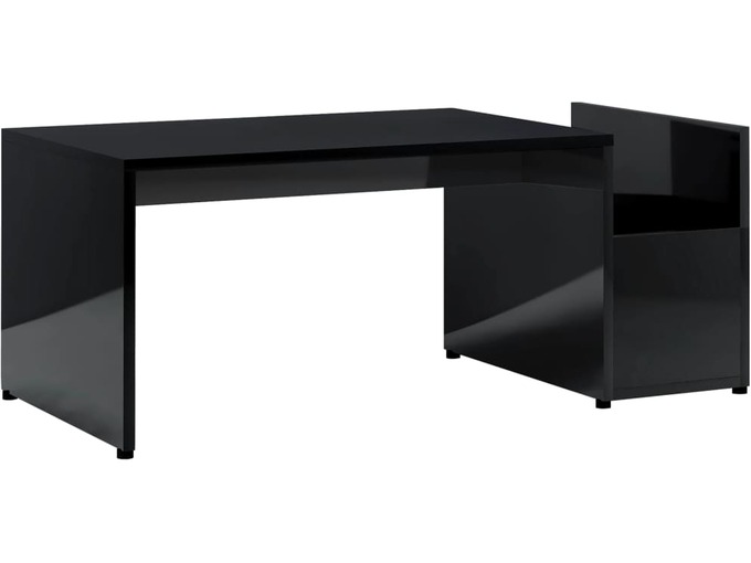 VIDAXL Klubska mizica visok sijaj črna 90x45x35 cm iverna plošča