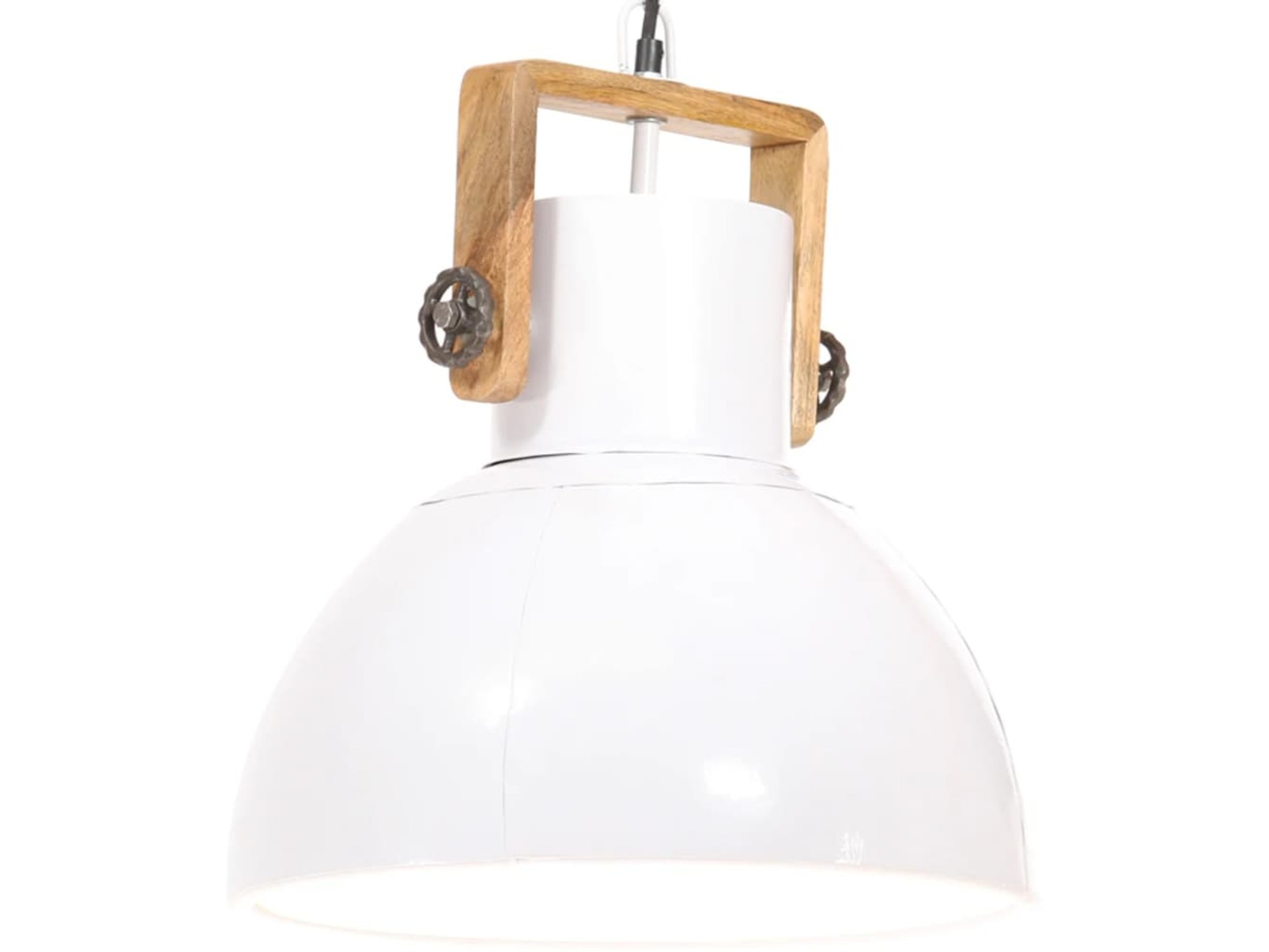 VIDAXL Industrijska viseča svetilka 25 W bela okrogla 40 cm E27