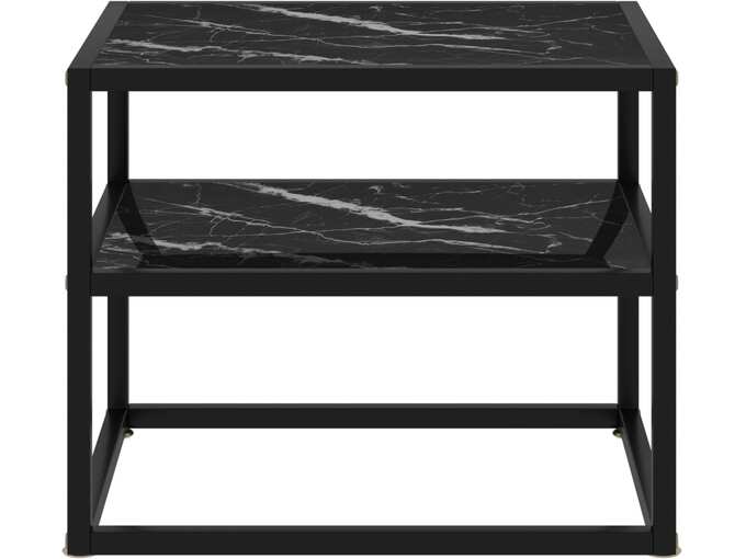 VIDAXL Konzolna mizica črna 50x40x40 cm kaljeno steklo