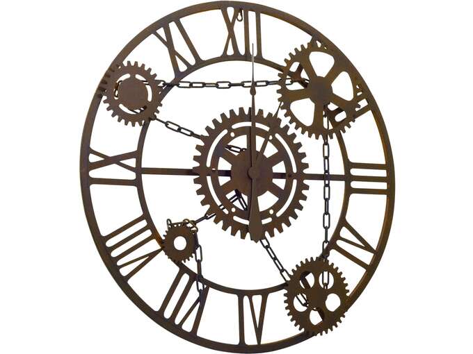 VIDAXL Stenska ura rjava 80 cm kovinska