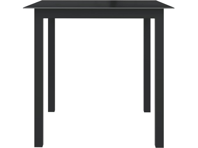 VIDAXL Vrtna miza črna 80x80x74 cm aluminij in steklo