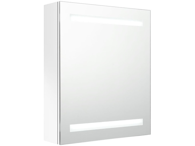 VIDAXL LED kopalniška omarica z ogledalom sijoče bela 50x14x60 cm