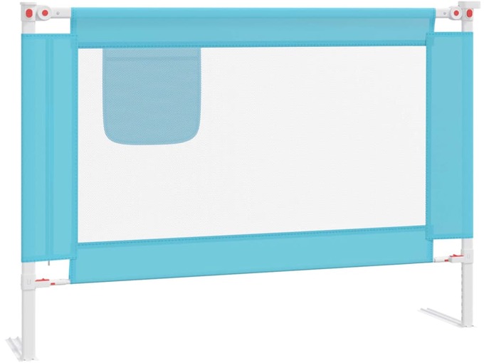 VIDAXL Posteljno varovalo za malčke modro 90x25 cm blago