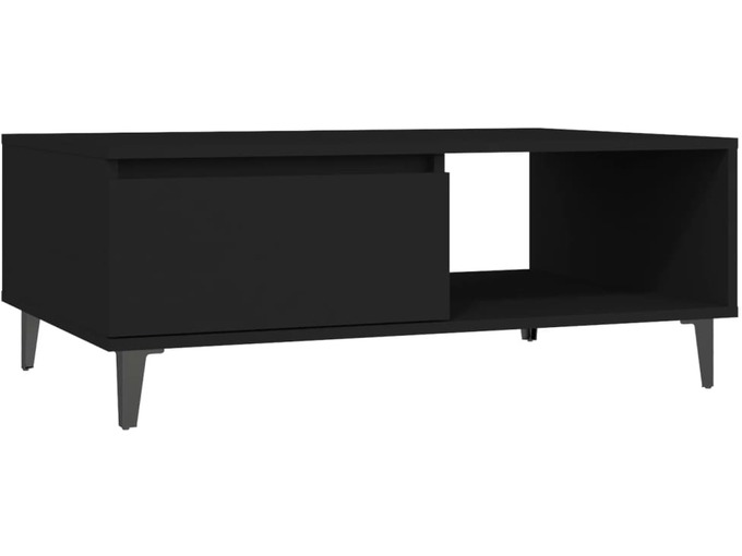 VIDAXL Klubska mizica črna 90x60x35 cm iverna plošča
