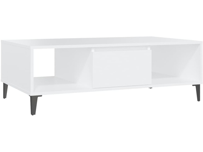 VIDAXL Klubska mizica bela 103,5x60x35 cm iverna plošča