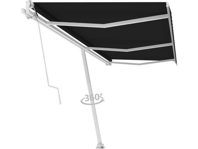 VIDAXL Prostostoječa avtomatska tenda 600x350 cm antracitna