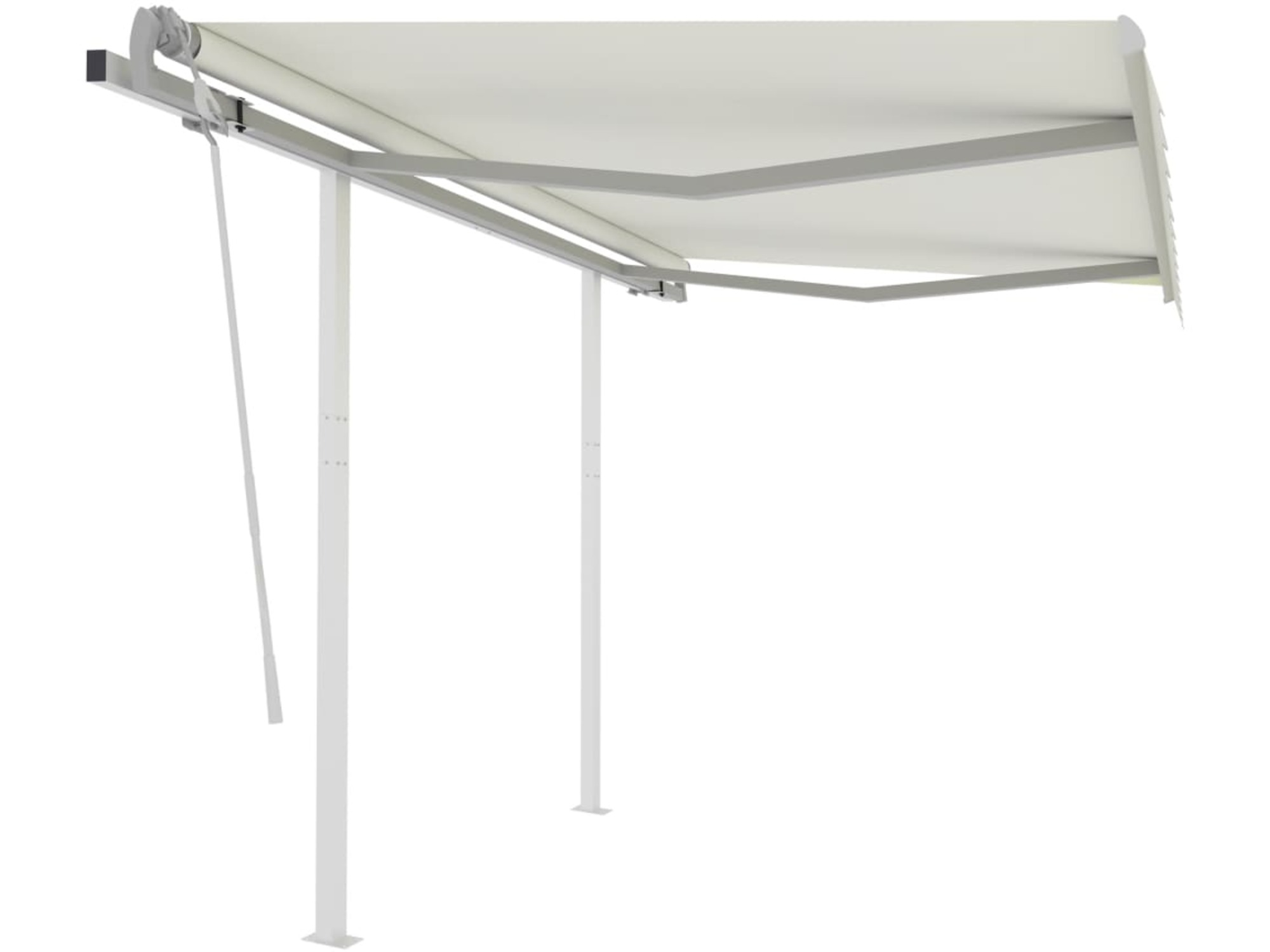 VIDAXL Ročno zložljiva tenda s stebrički 3,5x2,5 m krem