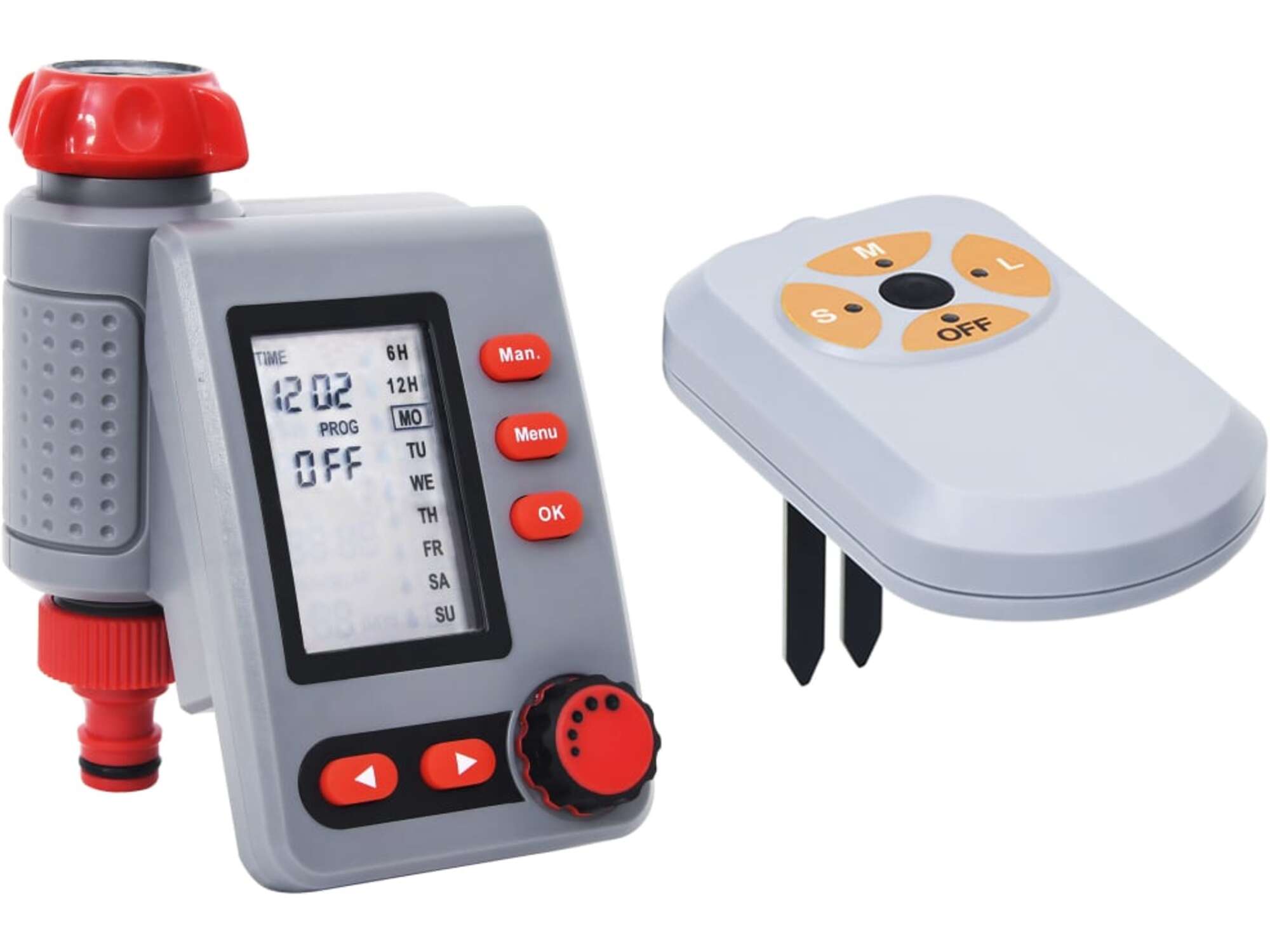 VIDAXL Digitalni časovnik za zalivanje enojni s senzorjem vlage