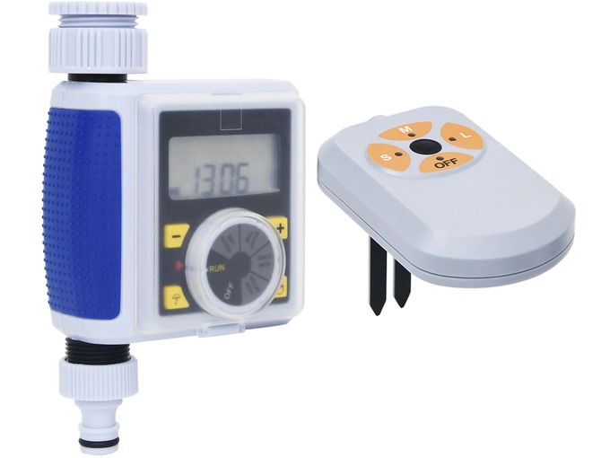 VIDAXL Digitalni časovnik za zalivanje enojni s senzorjem vlage