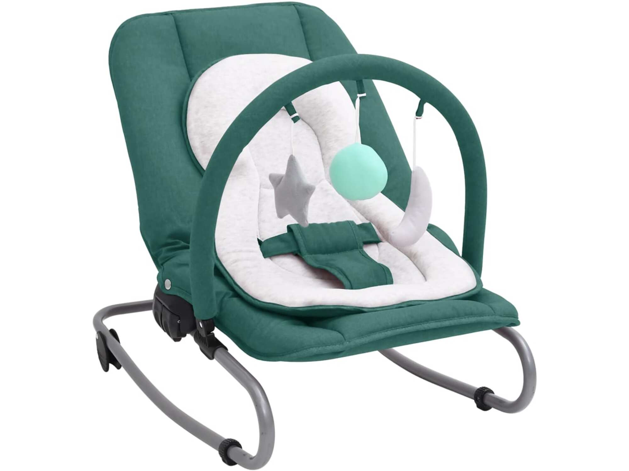 VIDAXL Ležalnik za dojenčke zelen jeklen