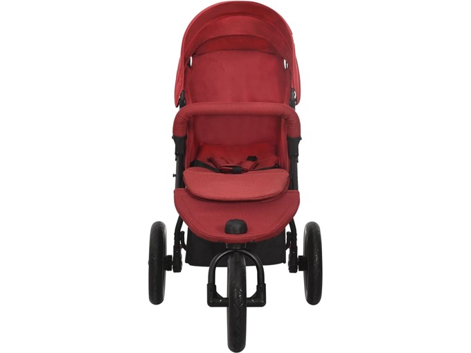 VIDAXL Otroški voziček rdeč jeklen