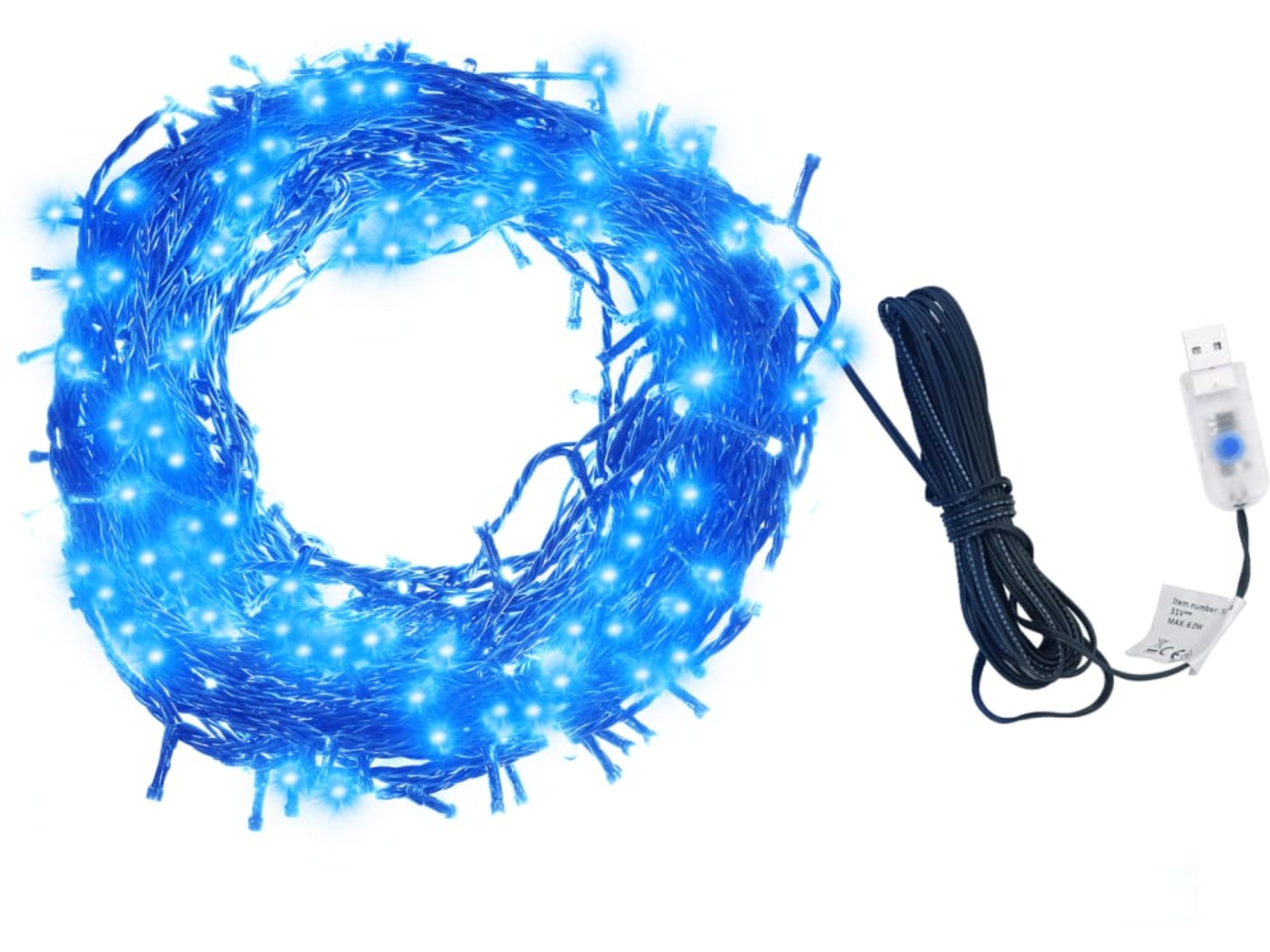 VIDAXL Lučke na vrvici 400 LED lučk modre 40 m 8 svetlobnih učinkov
