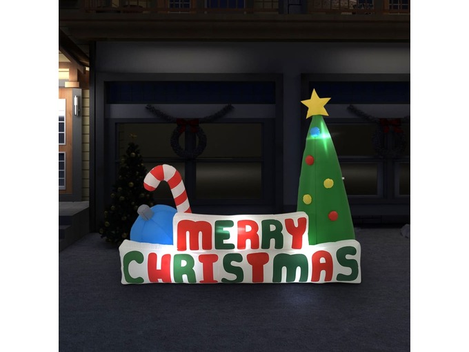 VIDAXL Merry Christmas napihljiva jelka LED dekoracija 240x188 cm