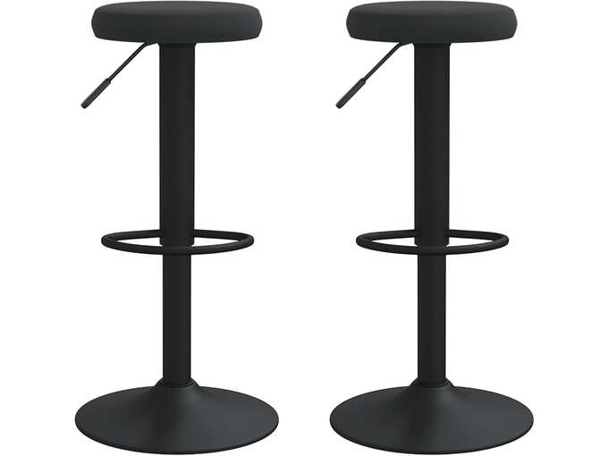 VIDAXL Barski stolčki 2 kosa črn žamet