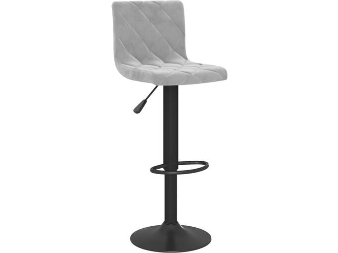 VIDAXL Barski stolček svetlo siv žamet