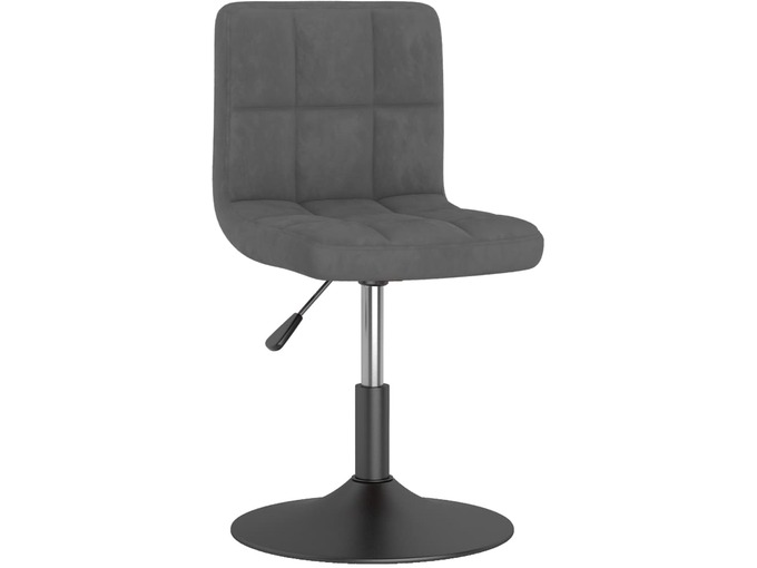 VIDAXL Vrtljiv barski stolček temno siv žamet