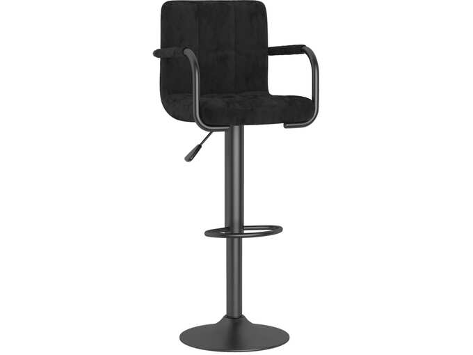 VIDAXL Barski stolček črn žamet