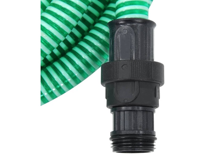VIDAXL Sesalna cev s PVC nastavki 10 m 22 mm zelene barve