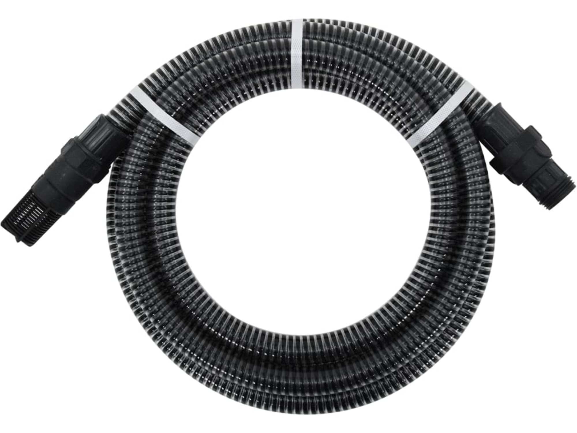 VIDAXL Sesalna cev s PVC nastavki 10 m 22 mm črne barve