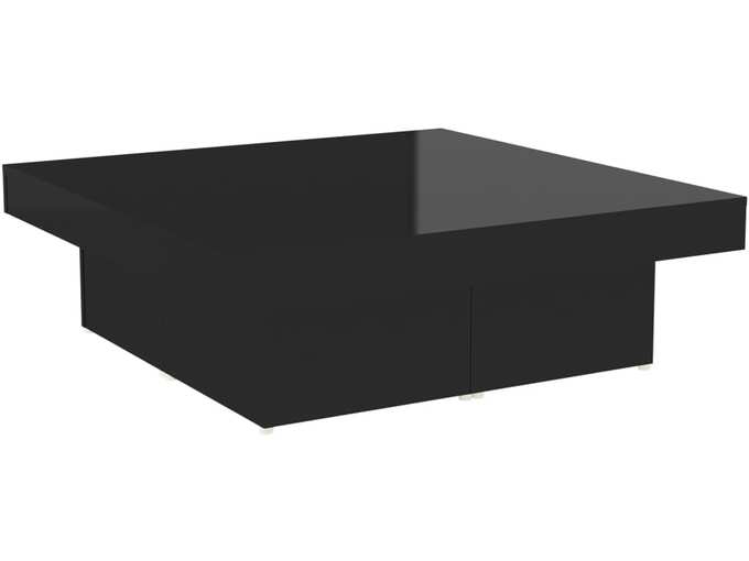 VIDAXL Klubska mizica visok sijaj črna 90x90x28 cm iverna plošča