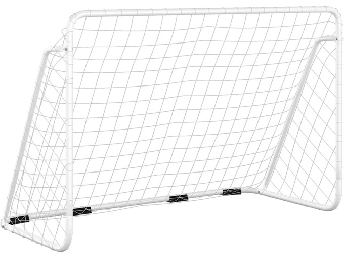 VIDAXL Nogometni gol z mrežo bel 180x90x120 cm jeklo