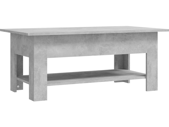 VIDAXL Klubska mizica betonsko siva 102x55x42 cm iverna plošča