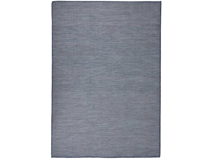 VIDAXL Zunanja preproga ploščato tkanje 140x200 cm modra