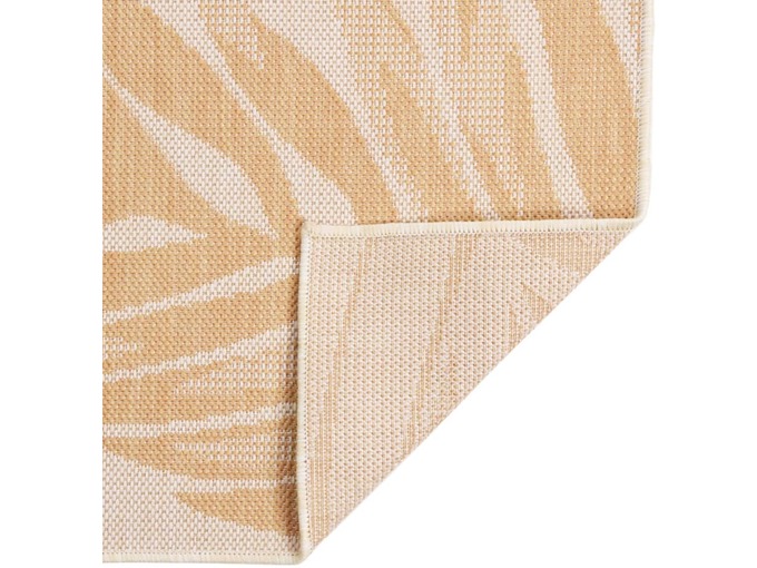 VIDAXL Zunanja preproga ploščato tkanje 160x230 cm vzorec listov