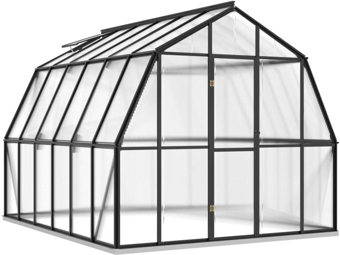 VIDAXL Rastlinjak z okvirjem antracit 9,53 m² aluminij