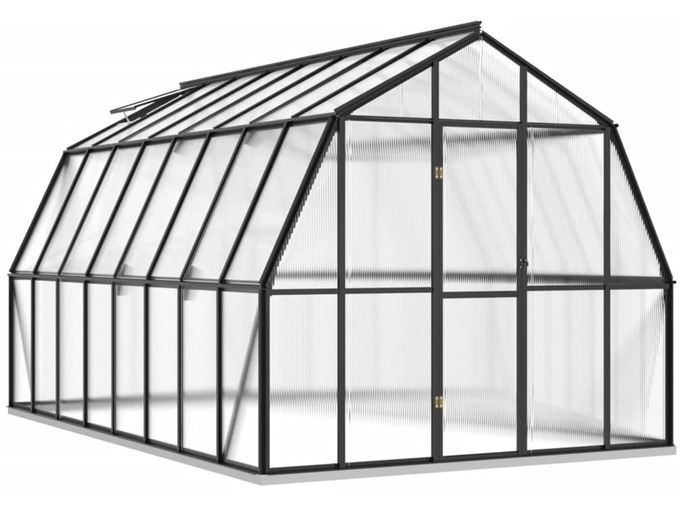 VIDAXL Rastlinjak z okvirjem antracit 12,63 m² aluminij