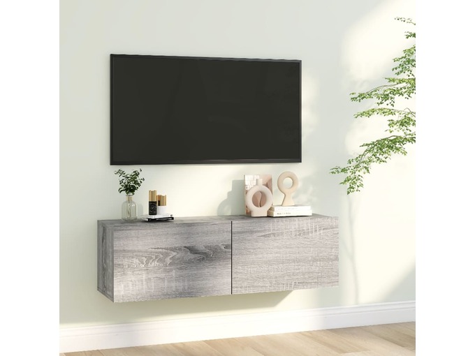 VIDAXL Stenska TV omarica siva sonoma 100x30x30 cm konstruiran les