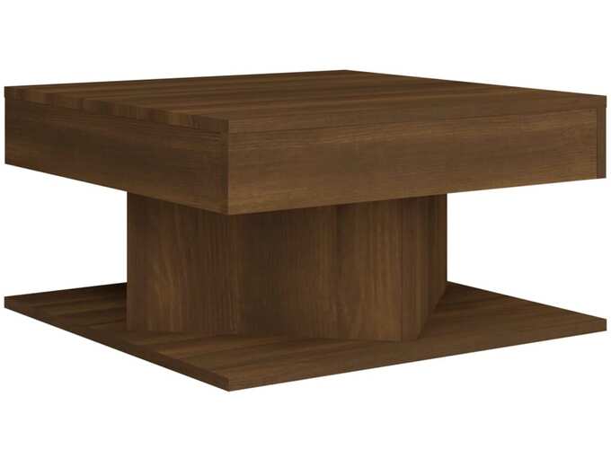 VIDAXL Klubska mizica rjavi hrast 57x57x30 cm konstruiran les