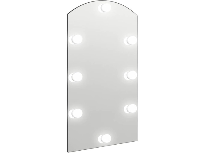 VIDAXL Ogledalo z LED lučkami 90x45 cm stekleno z lokom