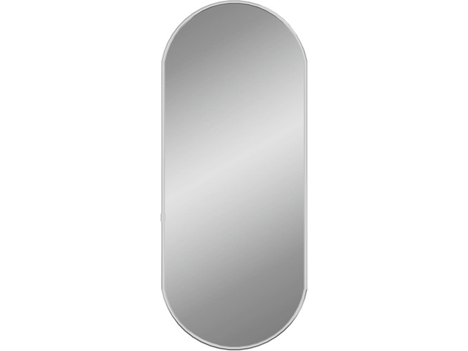 VIDAXL Stensko ogledalo srebrno 60x25 cm ovalno