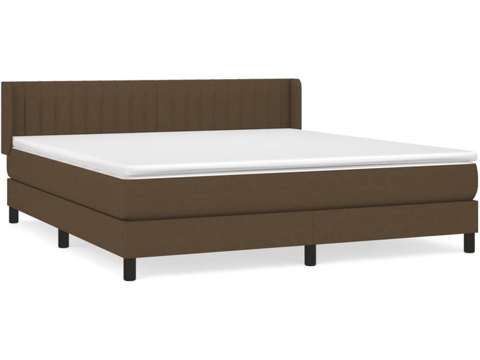 VIDAXL Box spring postelja z vzmetnico temno rjava 180x200 cm blago