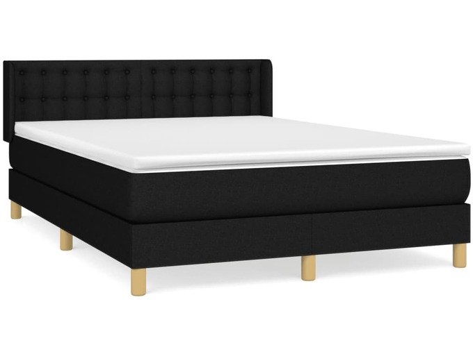 VIDAXL Box spring posteljni z vzmetnico črn 140x190 cm blago