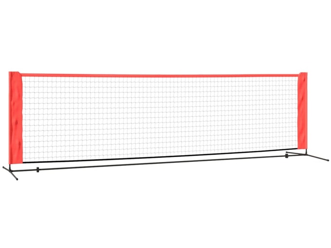 VIDAXL Teniška mreža črna in rdeča 300x100x87 cm poliester