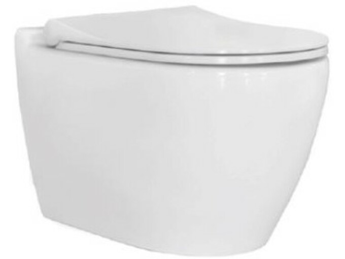 SANOTECHNIK viseča WC školjka brez roba z desko s počasnim zapiranjem UNO GU100