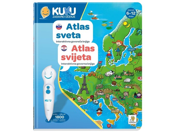 KUKU interaktivna knjiga  kuku - atlas sveta (brez pisala)