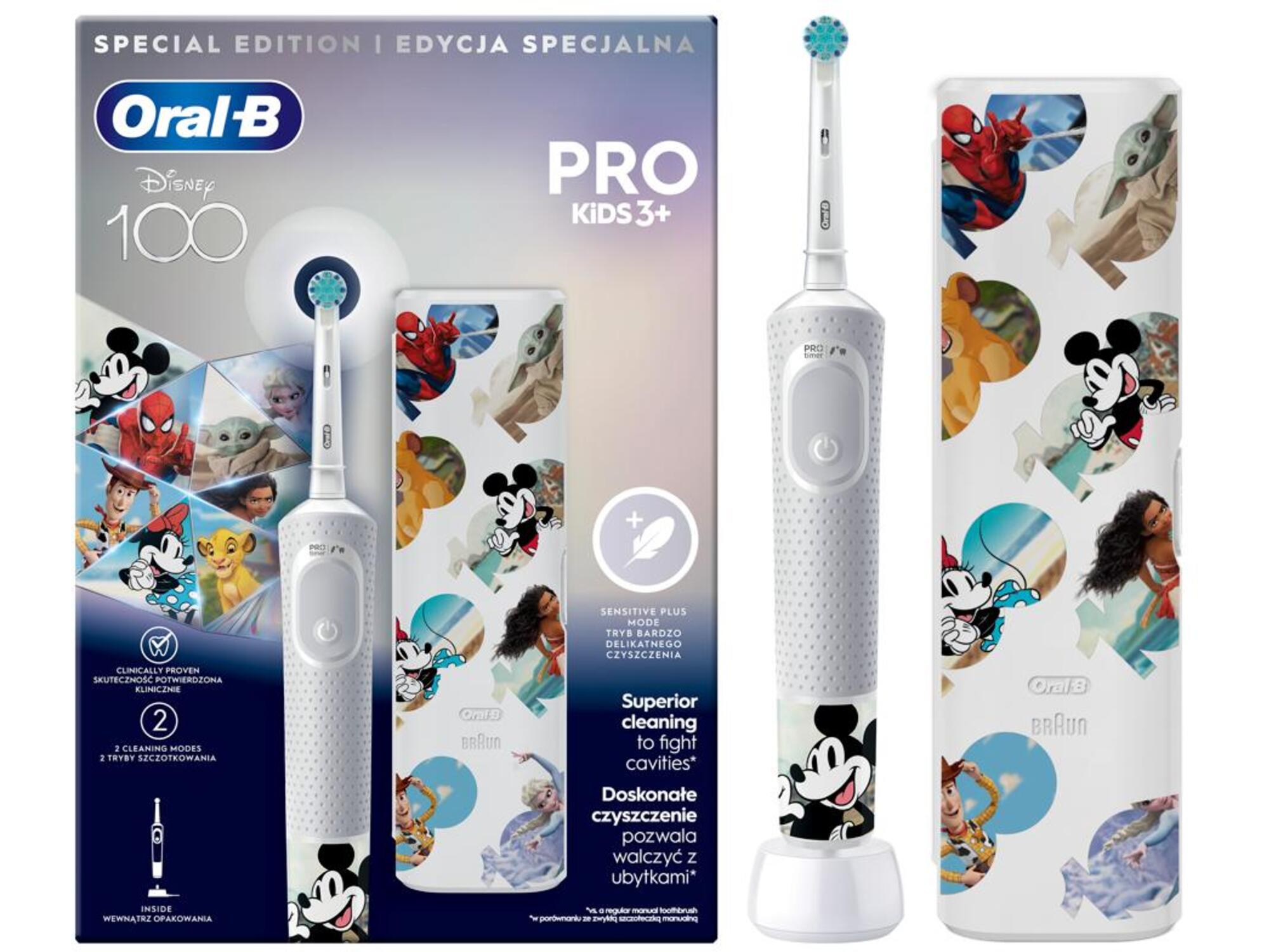 ORAL B otroška električna zobna ščetka Vitality PRO Kids Disney + etui