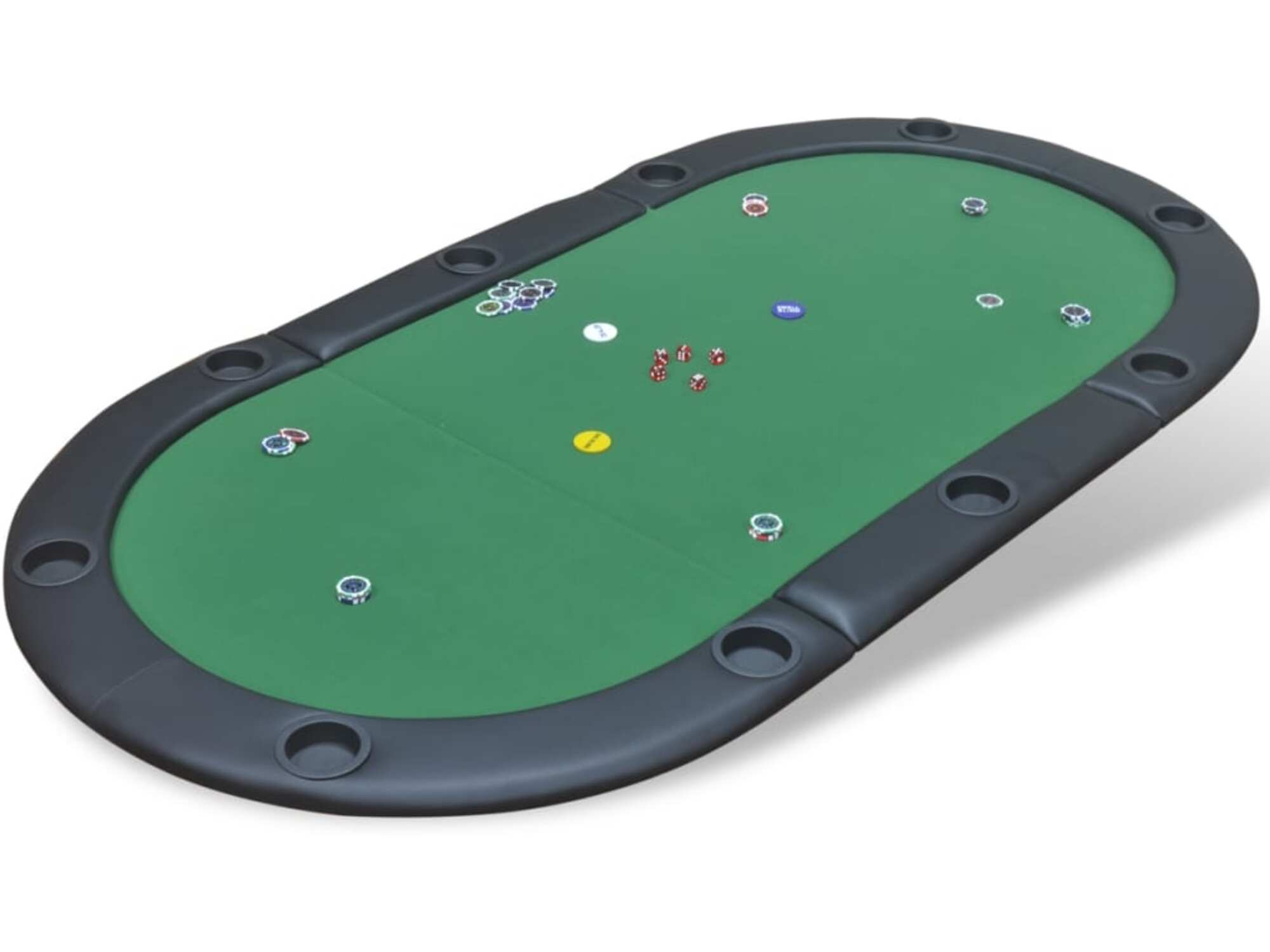 VIDAXL Zložljivo poker namizje za 10 igralcev zeleno