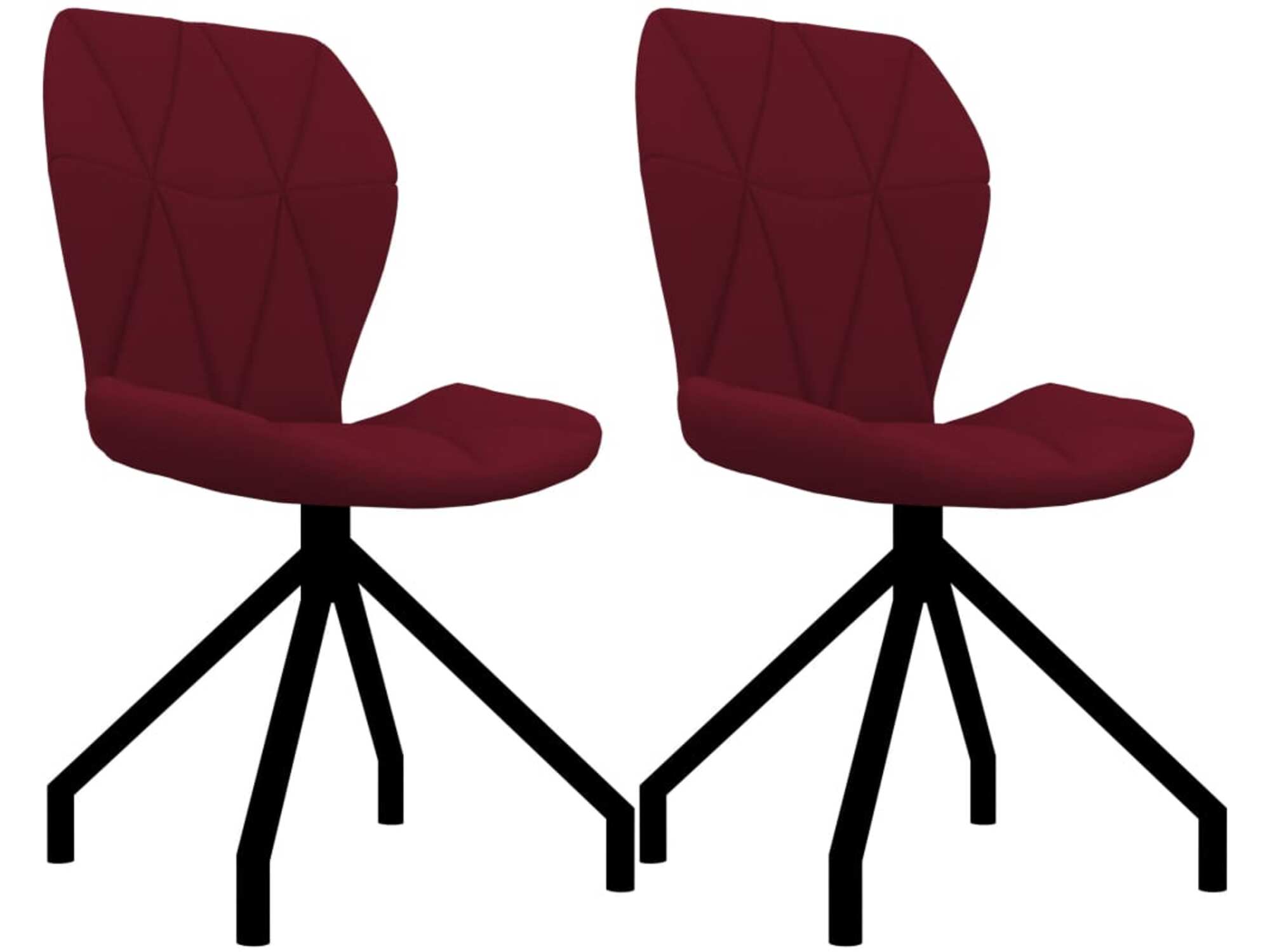 VIDAXL Jedilni stoli 2 kosa vinsko rdeče umetno usnje