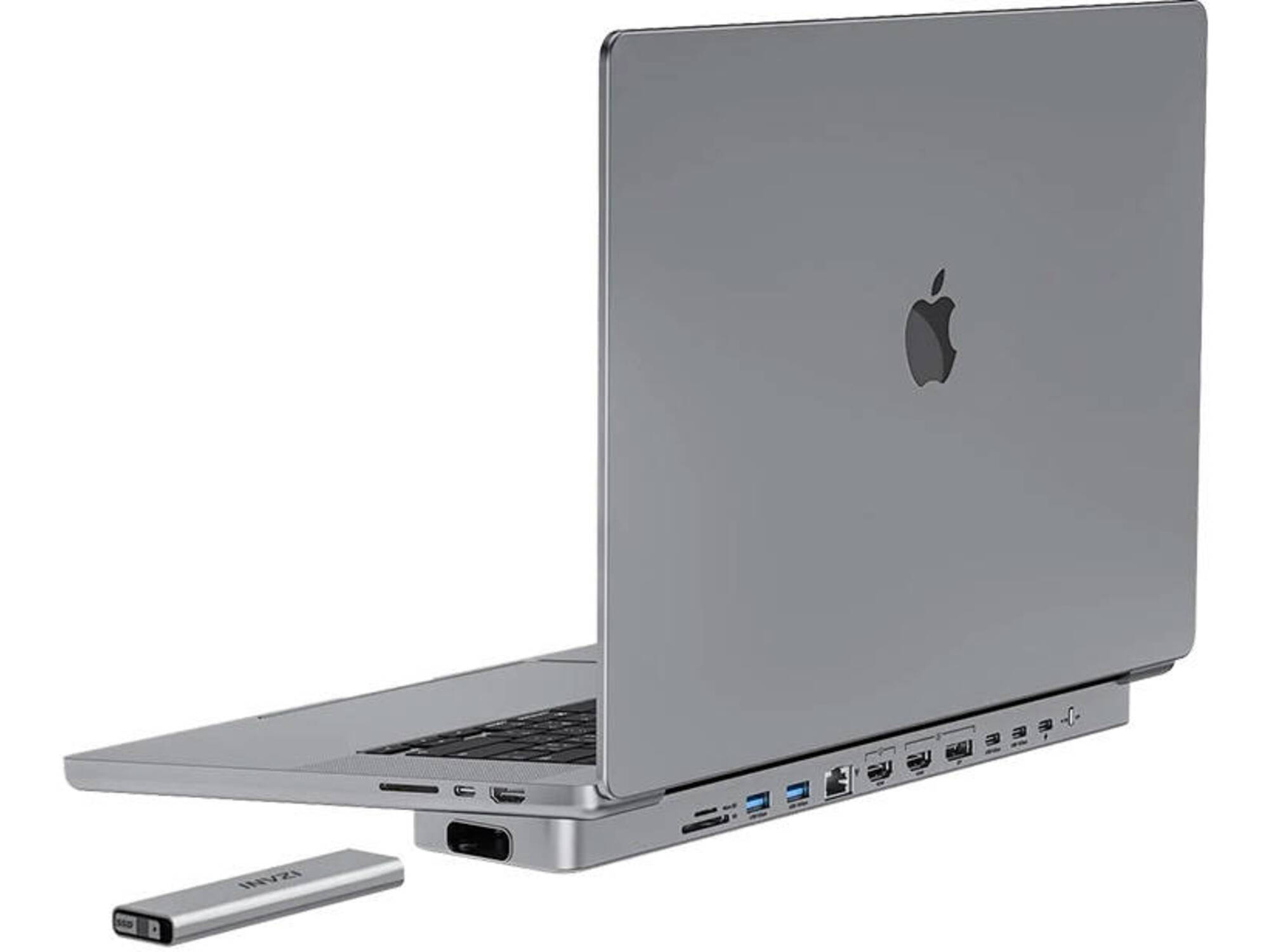 INVZI Priključna postaja / vozlišče USB-C za MacBook Pro 16 MagHub 12w2 s prostorom za SSD (siva)