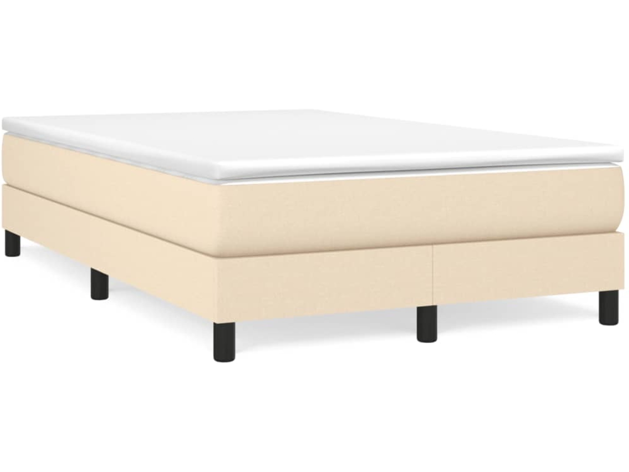 VIDAXL Box spring postelja z vzmetnico krem 120x190 cm blago