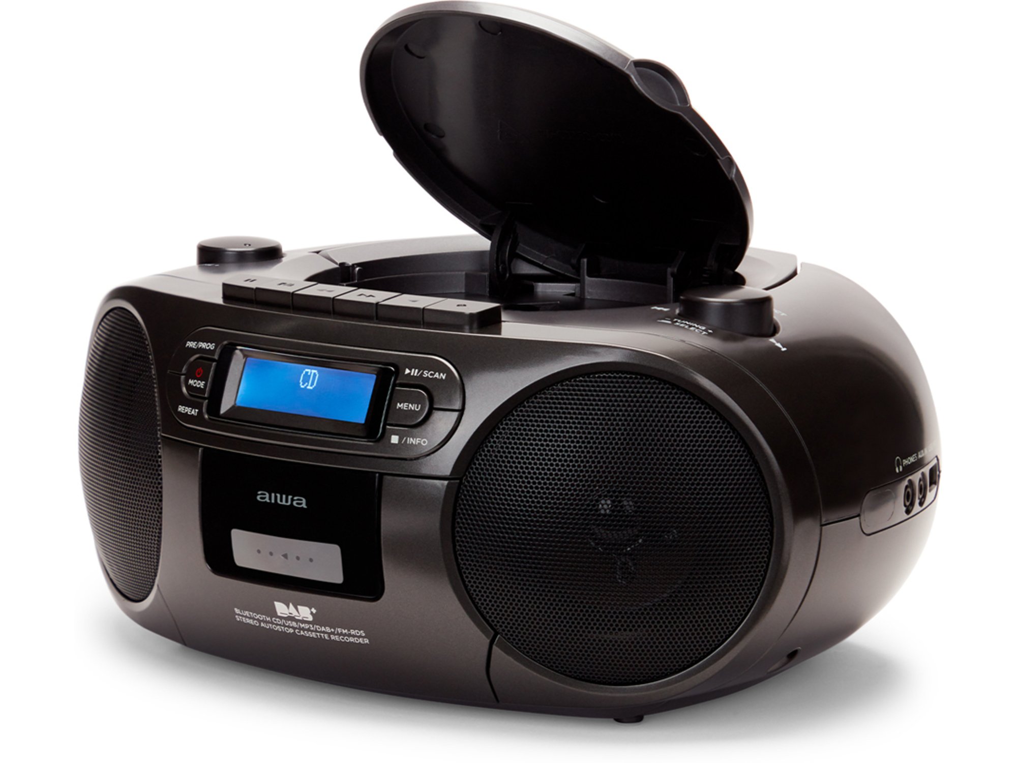 AIWA prenosni radio Boombox, CD/MP3/Kasetar, z DAB+/FM-RDS BBTC-660DAB/BK
