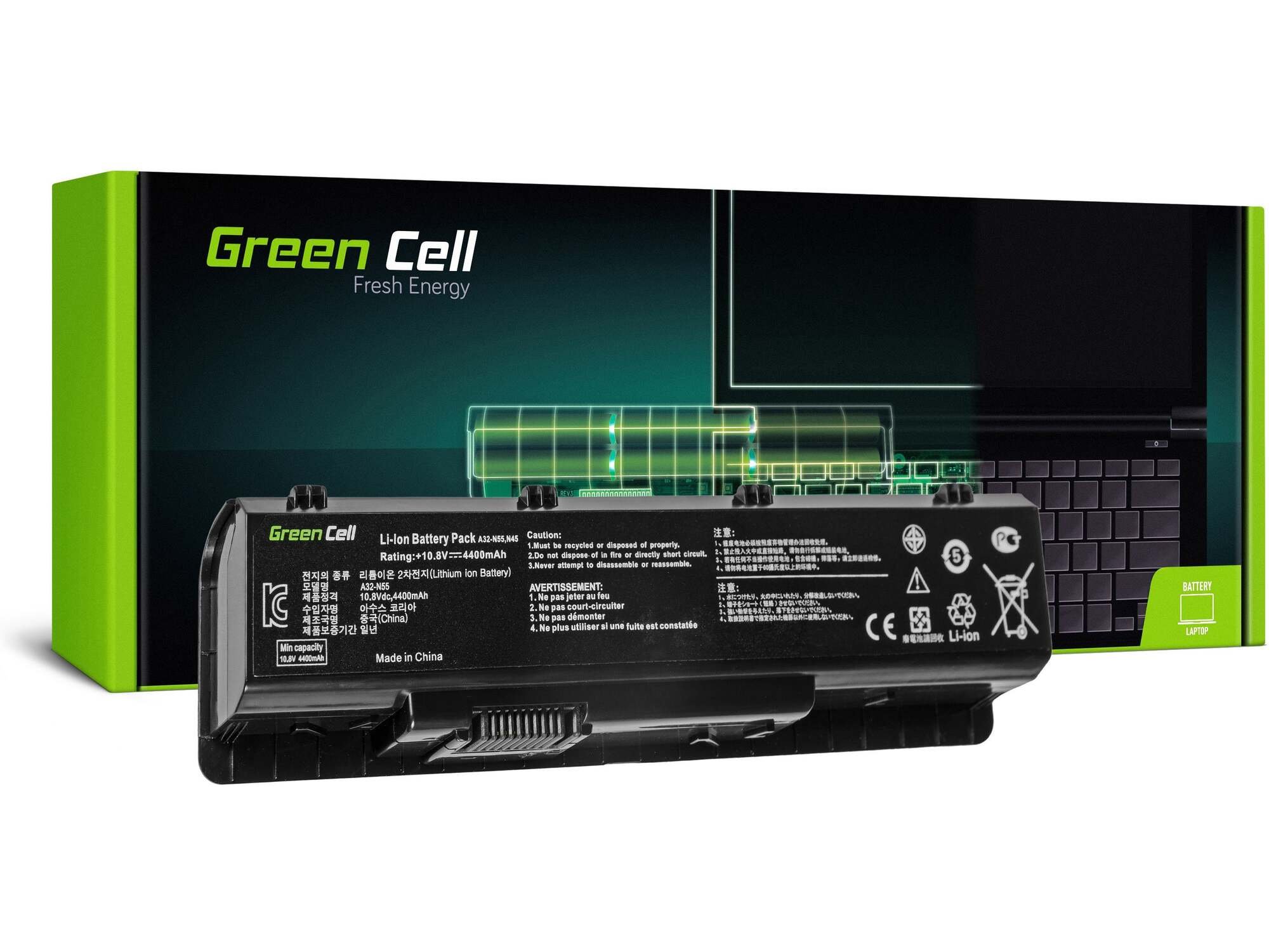 GREEN CELL  baterija A32-N55 za Asus N55 N55S N55SF N55SL N75 N75S N75SF N75SL