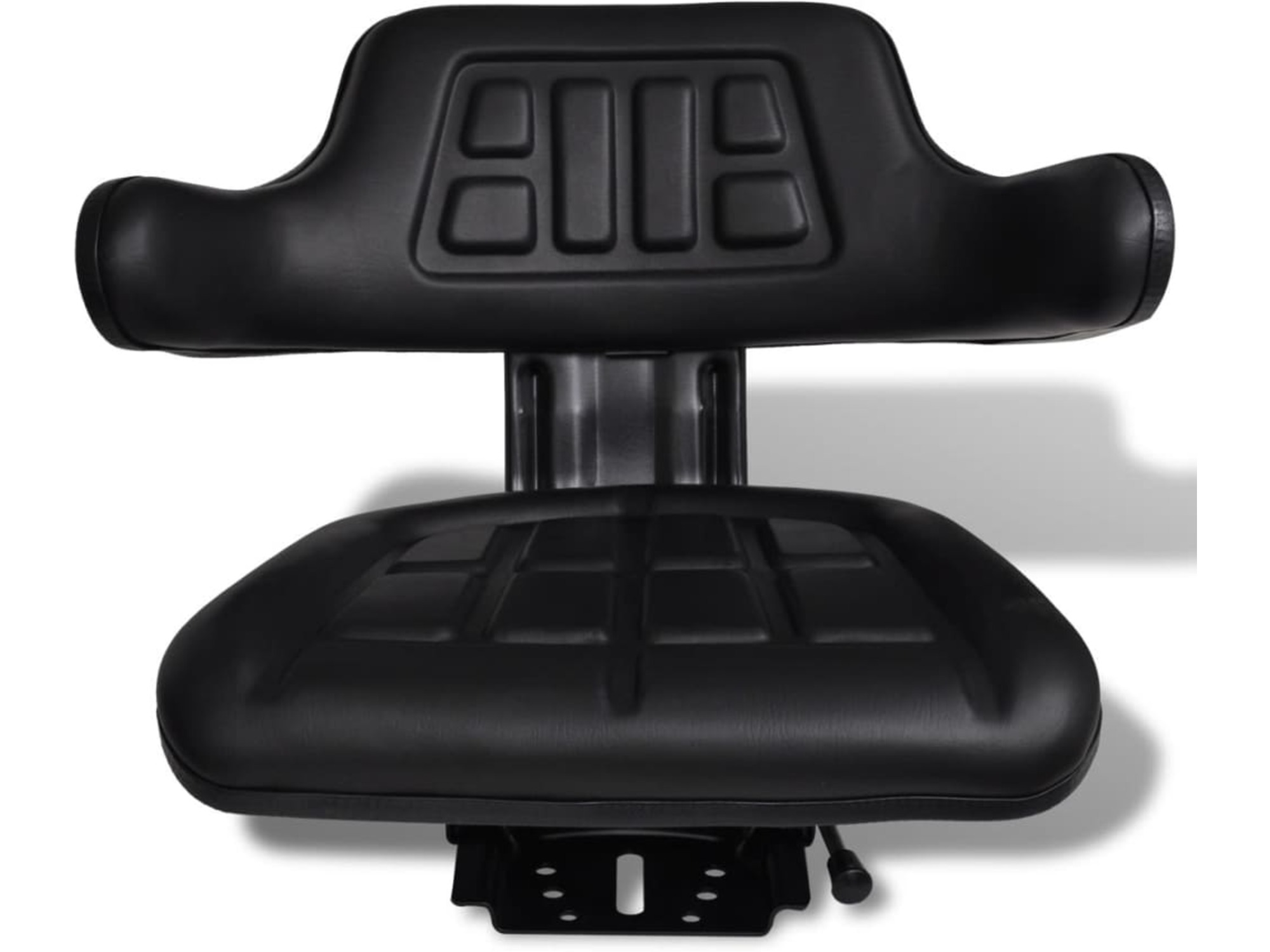 VIDAXL Sedež za traktor s hrbtnim naslonjalom črne barve