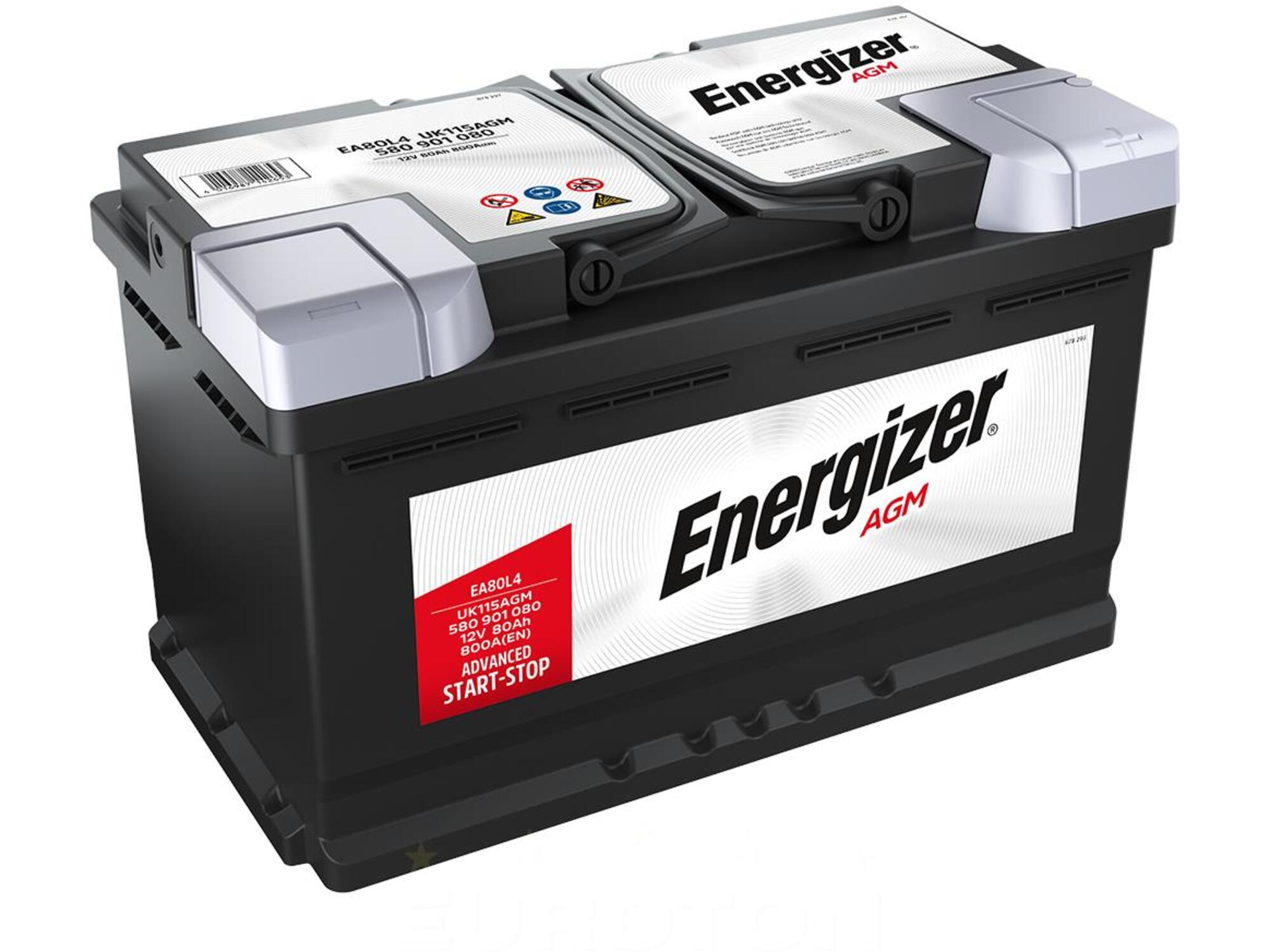 ENERGIZER akumulator Premium AGM, 80AH, D, 800A, 680568, EA80L4