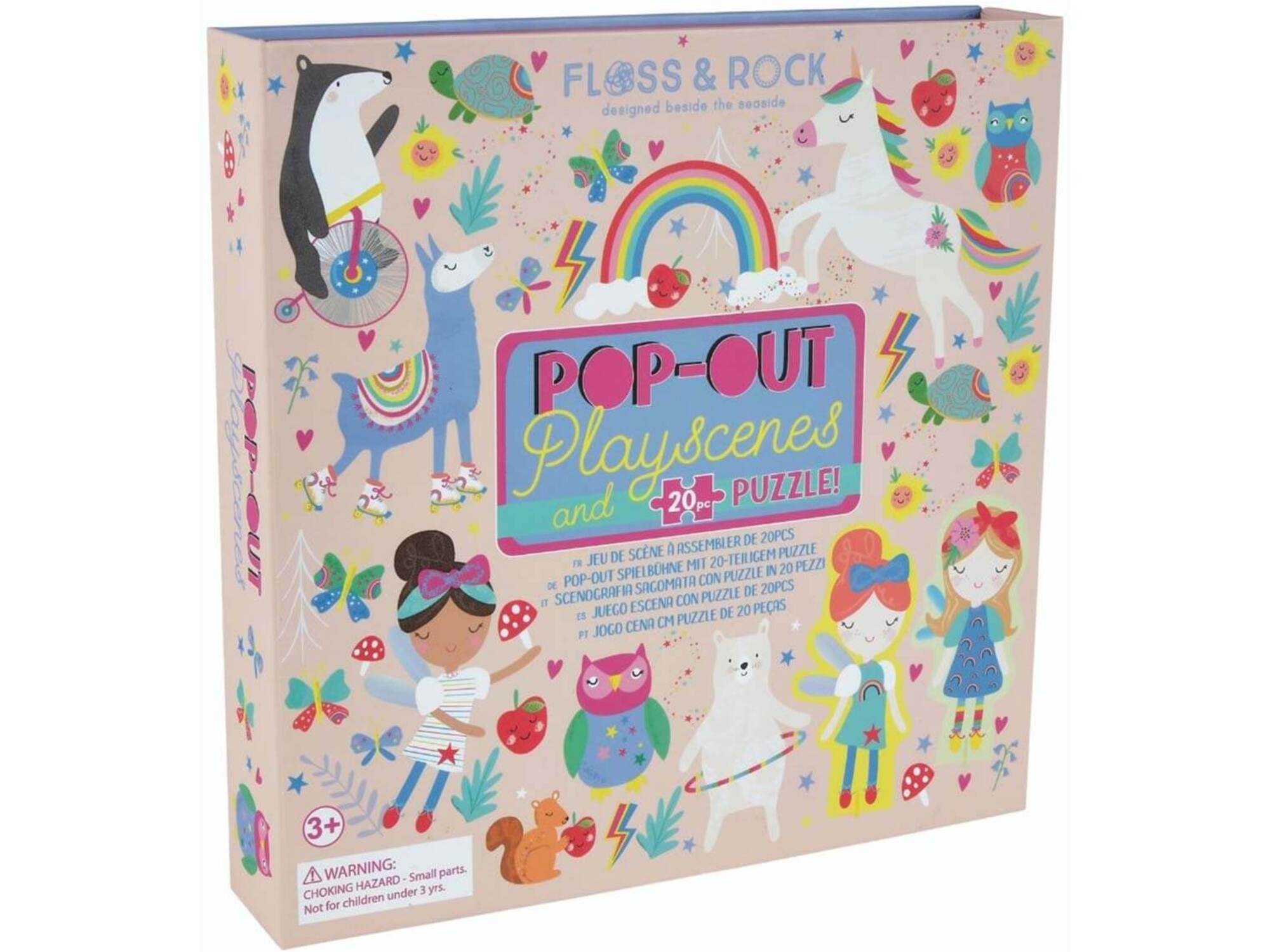 FLOSS&ROCK scenarij za ustvarjalno 3D zgodbo Pop out play scene Rainbow fairy