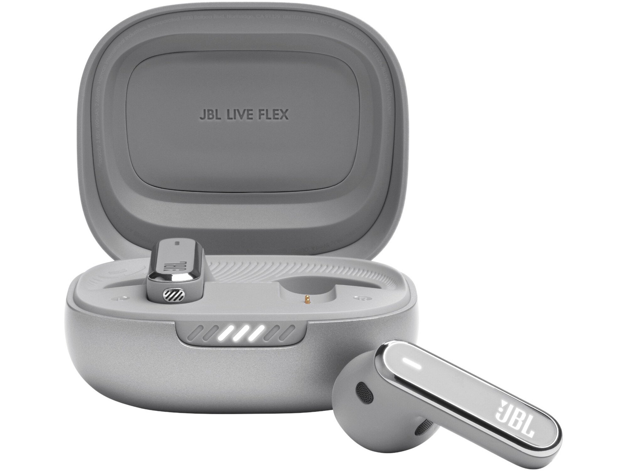 JBL brezžične ušesne slušalke Live Flex, srebrna